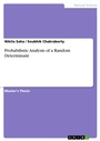 Cover: Probabilistic Analysis of a Random Determinant - GRIN Verlag
