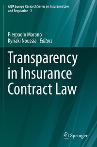 Enlarge image Cover: Transparency in Insurance Contract Law - Springer
