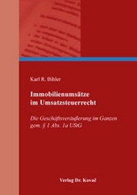 Abbildung von: Immobilienumsätze im Umsatzsteuerrecht - Kovac, Dr. Verlag