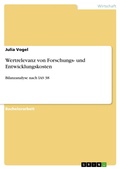 Cover: Wertrelevanz von Forschungs- und Entwicklungskosten - GRIN Verlag