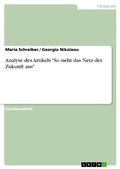 Cover: Analyse des Artikels "So sieht das Netz der Zukunft aus" - GRIN Verlag