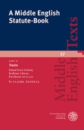 Cover: A Middle English Statute-Book - Universit&auml;tsverlag Winter