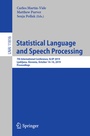 Cover: Statistical Language and Speech Processing - Springer