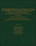 Cover: Hydrometallurgy 2003 - Fifth International Conference in Honor of Professor Ian Ritchie, Volume 1 - Wiley-TMS