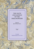 Cover: The Dicts and Sayings of the Philosophers - Medieval Institute Publications