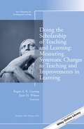 Cover: Doing the Scholarship of Teaching and Learning, Measuring Systematic Changes to Teaching and Improvements in Learning - Jossey-Bass