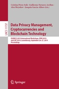 Cover: Data Privacy Management, Cryptocurrencies and Blockchain Technology - Springer