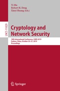 Cover: Cryptology and Network Security - Springer
