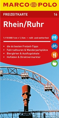Abbildung von: MARCO POLO Freizeitkarte 16 Rhein, Ruhr 1:100.000 - MARCO POLO ein Imprint von MAIRDUMONT