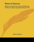 Cover: Roberti Simson - Kessinger Publishing