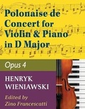 Cover: Wieniawski Henryk Polonaise de Concert In D Major Op 4. Violin and Piano by Francescatti International - Allegro Editions