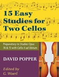 Cover: Popper, David - 15 Easy Studies for Two Cellos - Preparatory to Studies Opus 76 and 73 (Carter Enyeart) by International Music - Allegro Editions