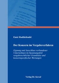 Abbildung von: Der Konzern im Vergabeverfahren - Kovac, Dr. Verlag