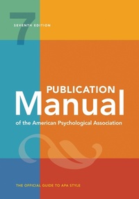 Abbildung von: Publication Manual (OFFICIAL) 7th Edition of the American Psychological Association - American Psychological Association