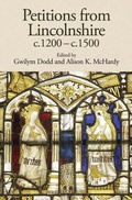 Cover: Petitions from Lincolnshire, c.1200-c.1500 - Lincoln Record Society