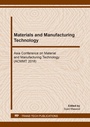 Cover: Materials and Manufacturing Technology - Trans Tech Publications Ltd