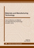 Cover: Materials and Manufacturing Technology - Trans Tech Publications Ltd