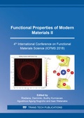 Cover: Functional Properties of Modern Materials II - Trans Tech Publications Ltd