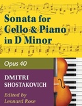 Cover: Shostakovich Sonata in d minor--opus 40 for cello and piano - Allegro Editions