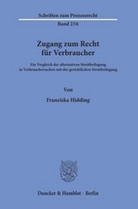 Abbildung von: Zugang zum Recht für Verbraucher - Duncker & Humblot