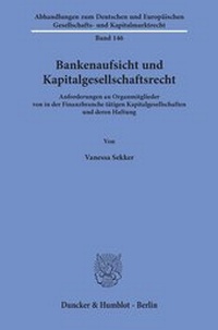 Abbildung von: Bankenaufsicht und Kapitalgesellschaftsrecht - Duncker & Humblot