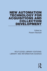 Abbildung von: New Automation Technology for Acquisitions and Collection Development - Routledge