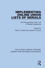 Cover: Implementing Online Union Lists of Serials - Routledge