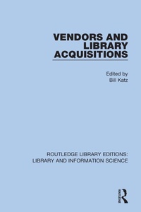 Enlarge image Cover: Vendors and Library Acquisitions - Routledge