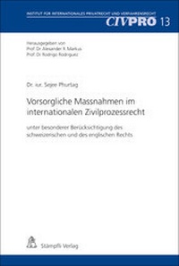 Abbildung von: Vorsorgliche Massnahmen im internationalen Zivilprozessrecht. - Stämpfli Verlag