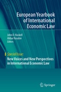 Cover: New Voices and New Perspectives in International Economic Law - Springer