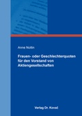 Abbildung von: Frauen- oder Geschlechterquoten für den Vorstand von Aktiengesellschaften - Kovac, Dr. Verlag