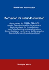 Abbildung von: Korruption im Gesundheitswesen - Kovac, Dr. Verlag
