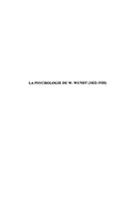 Cover: Psychologie de w. wundt (1832-1920) la - Harmattan