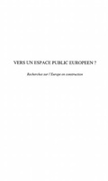 Cover: Vers un espace public europeen? - Harmattan