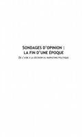 Cover: Sondages d'opinion - La fin d'une epoque - Harmattan