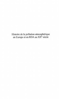 Cover: Histoire de la pollution atmospherique en Europe et en RDA a - Harmattan