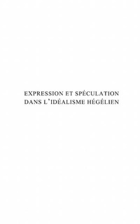 Enlarge image Cover: Expression et speculation dansl'idealis - Harmattan
