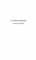 Cover: La neige chinoise - Harmattan