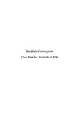 Cover: Desir d'anonymat Le - Harmattan