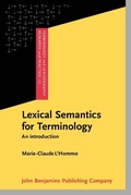 Cover: Lexical Semantics for Terminology - John Benjamins Publishing Company