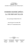 Cover: Femmes handicapees: la vie devant elles - Harmattan