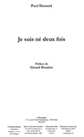 Cover: Je suis ne deux fois - Harmattan