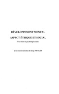 Cover: Developpement mental aspect ethique et s - Harmattan