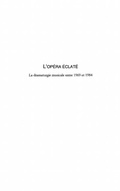 Cover: Opera eclate: la dramaturgie musicale en - Harmattan