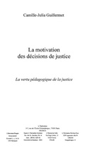 Cover: Motivation des decisions de justice - Harmattan