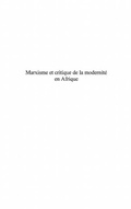 Cover: Marxisme et critique de la modernite en - Harmattan