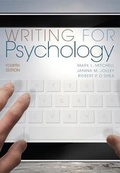 Cover: Writing for Psychology - Wadsworth Publishing Co Inc