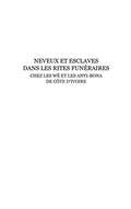 Cover: Neveux et esclaves dans les rites funeraires chez les We et les Anyi-bona de Cote d'Ivoire - Harmattan