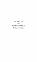 Cover: Theatre de giraudoux etude psychocritiqu - Harmattan