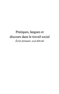 Cover: Pratiques langues et discours dans le travail social - Harmattan